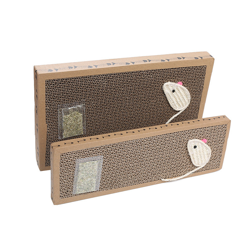 Catnip Sisal Scratch Board with Mouse Toy