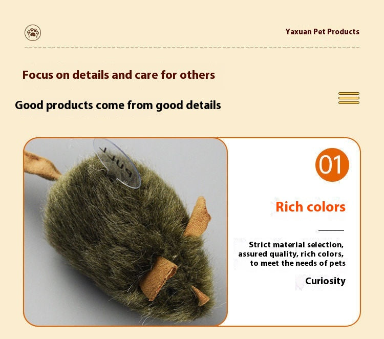 Plush Squeaking Mouse Cat Toy for Playful Cats - photo 12