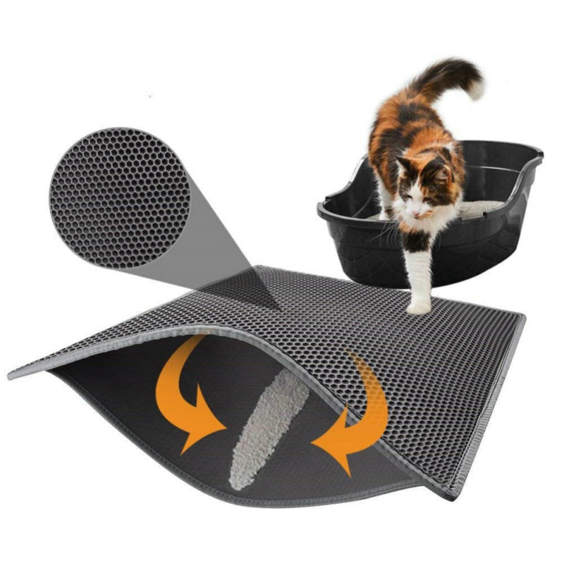 Honeycomb Cat Litter Mat, Waterproof Litter Trapper - photo 1
