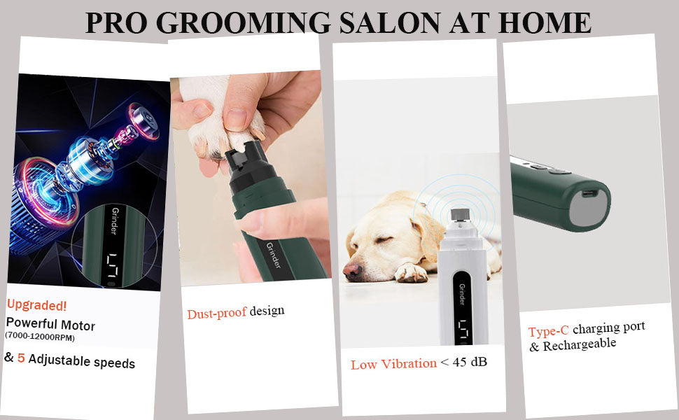 Dog Nail Grinder | Rechargeable Electric Trimmer