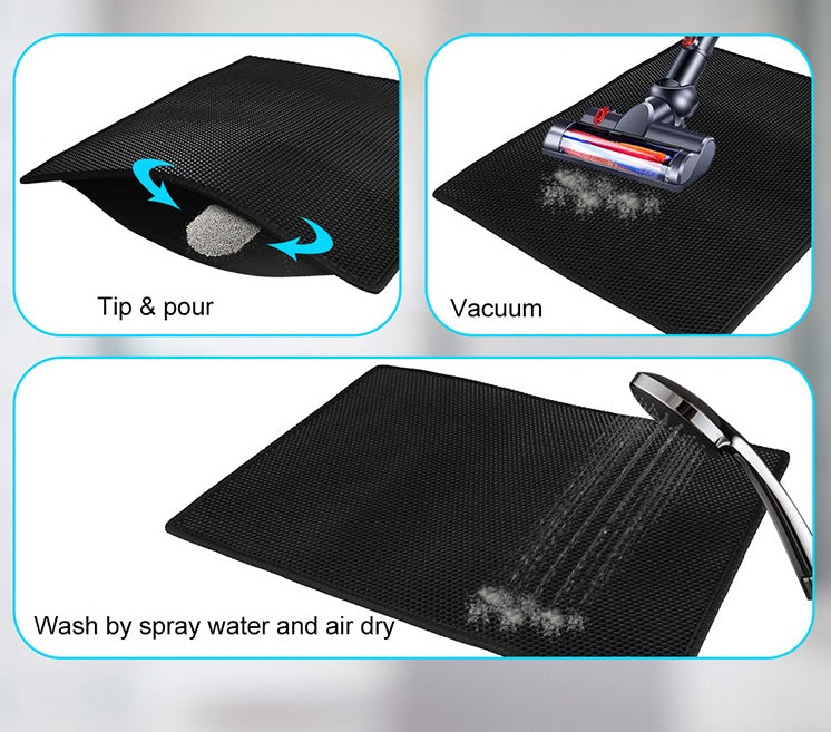 Honeycomb Cat Litter Mat, Waterproof Litter Trapper - photo 2