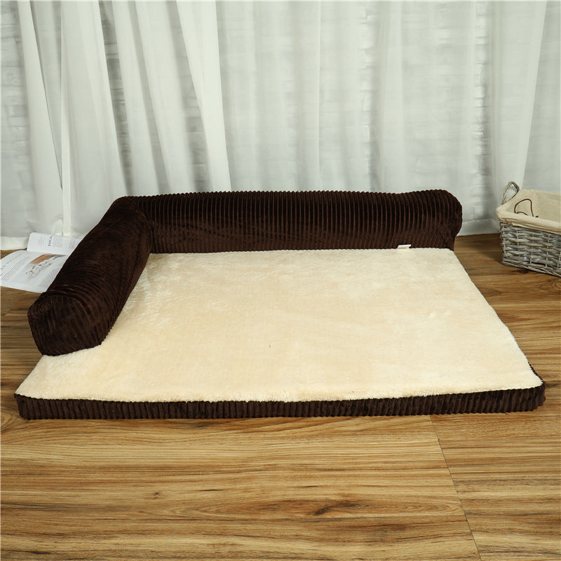 Corduroy Dog Sofa Bed, Cozy Non-Slip Comfort - photo 4