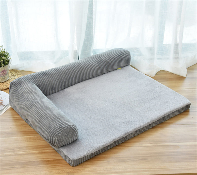 Corduroy Dog Sofa Bed, Cozy Non-Slip Comfort - photo 8