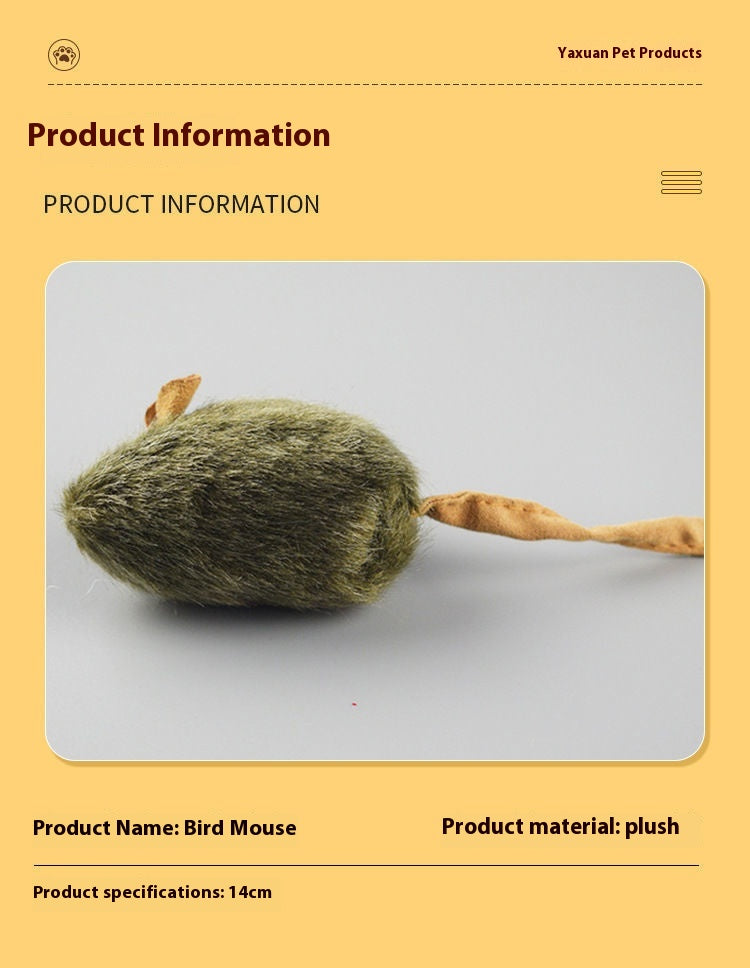 Plush Squeaking Mouse Cat Toy for Playful Cats - photo 11