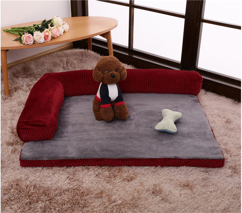 Corduroy Dog Sofa Bed, Cozy Non-Slip Comfort - photo 17