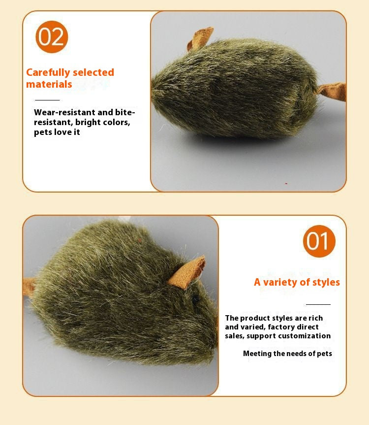 Plush Squeaking Mouse Cat Toy for Playful Cats - photo 13