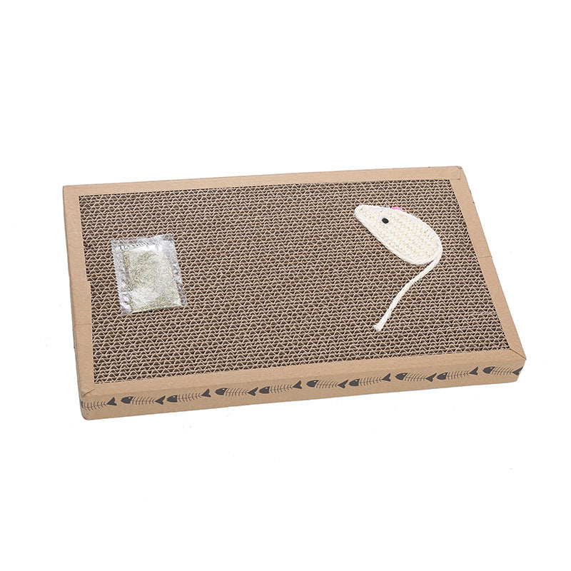 Catnip Sisal Scratch Board with Mouse Toy