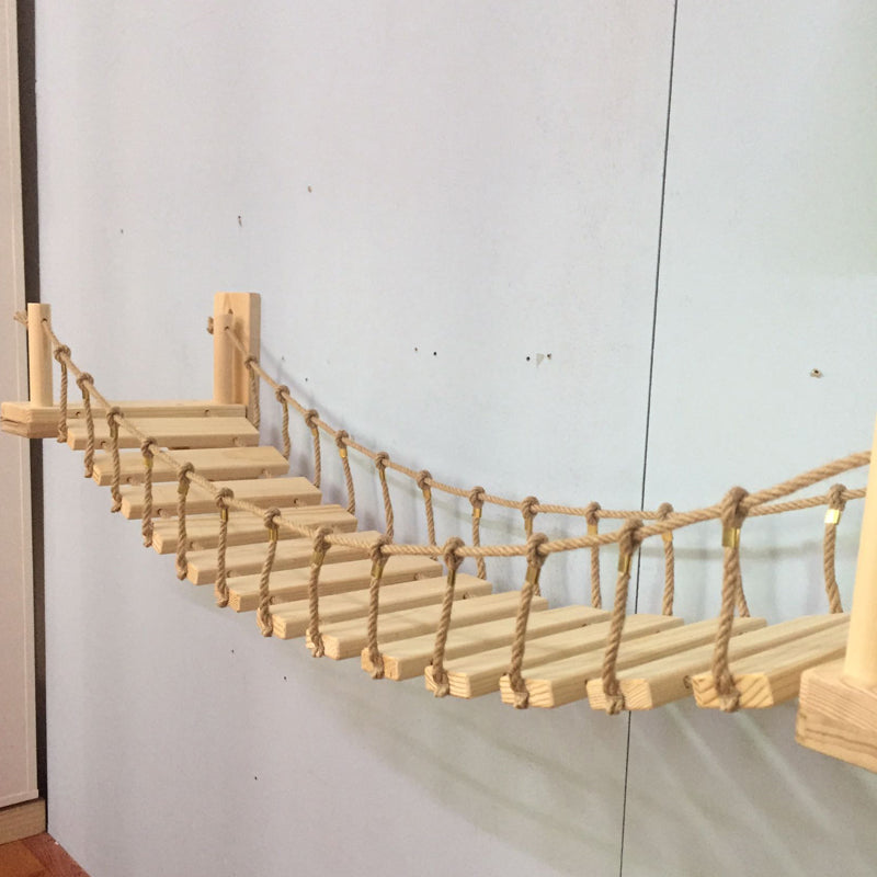Wall-Mounted Cat Shelf - Pine Design