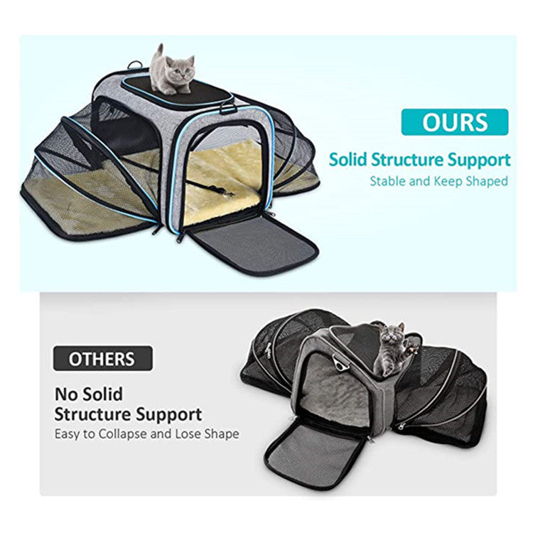 Expandable Foldable Cat Carrier for Comfortable Travel - photo 4