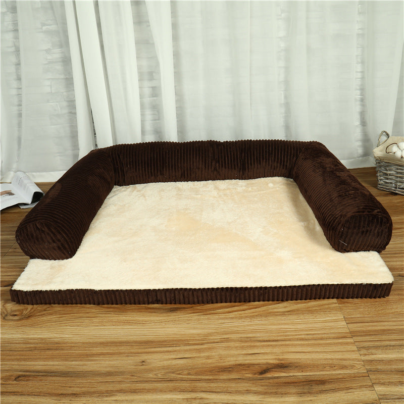 Corduroy Dog Sofa Bed, Cozy Non-Slip Comfort - photo 13